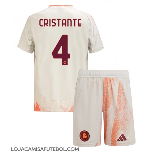 Camisa de Futebol AS Roma Bryan Cristante #4 Equipamento Secundário Infantil 2024-25 Manga Curta (+ Calças curtas)